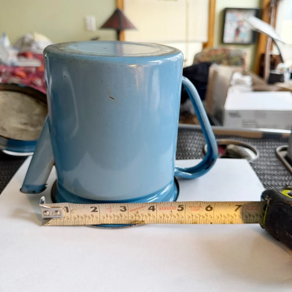 Vtg Blue Enamelware 6